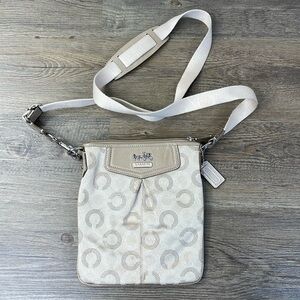 Coach Madison Optical Art Swingpack Crossbody Bag- Beige 44394
